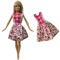 nk official 1 pcs fashion doll dress party wear outfit tops pink skirt clothes for barbie doll accessories toys