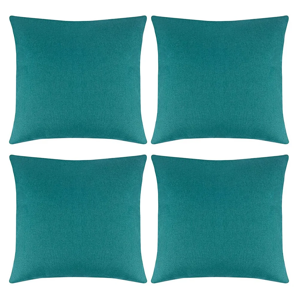 

Pack of 4 Outdoor Waterproof Throw Pillow Covers Decorative Garden Cushion Cases Square Pillowcases 18 x 18 Inches