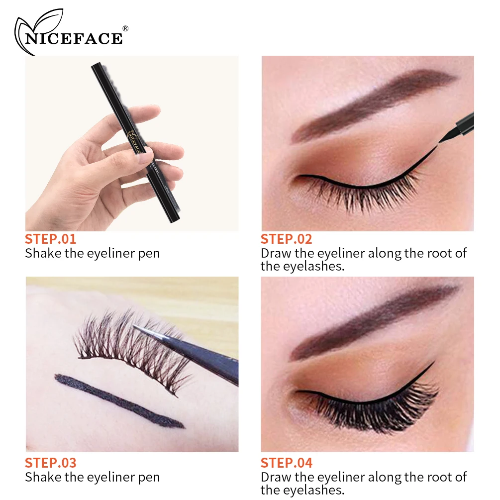 Магнитная жидкая подводка для глаз Niceface карандаш самоклеящаяся макияжа