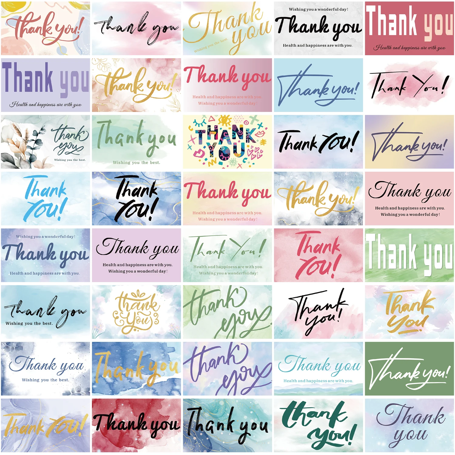 40 шт. наклейки Спасибо милые красочные этикетки для малого бизнеса или