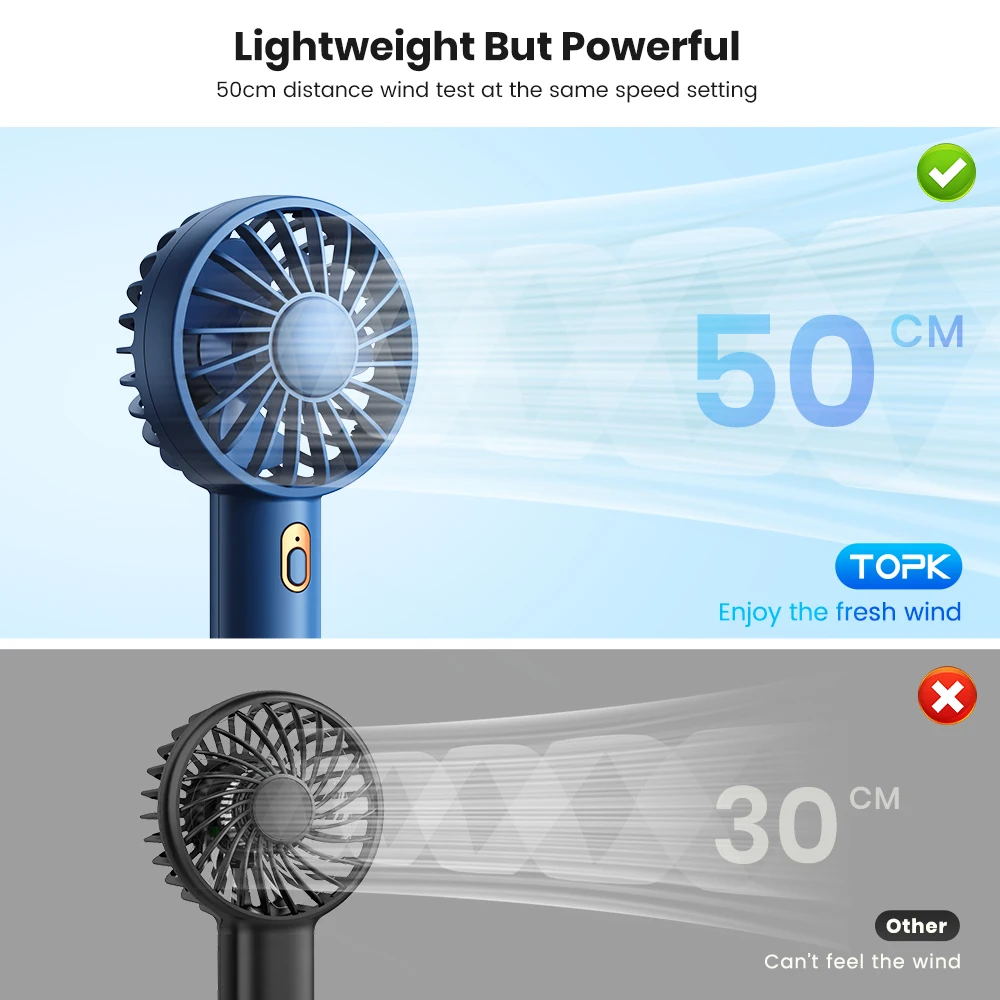 Портативный Мини-перезаряжаемый Вентилятор TOPK 1800 мАч USB Персональный Настольный