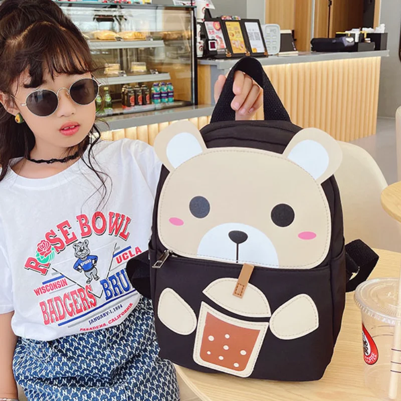 New Children Fashion School Bags Boys Girls Cartoon Backpack Cute Baby Bear Schoolbag Gift