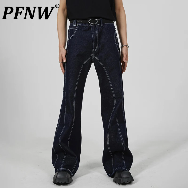 

Мужские джинсы PFNW, износостойкие мешковатые джинсы в стиле High Street, оригинальные прямые оригинальные джинсовые брюки, модель 12Z1712, осень