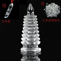 natural white crystal wenchang pagoda tower ornaments learning career prosperity wishes wenchang pagoda miniatures handicrafts
