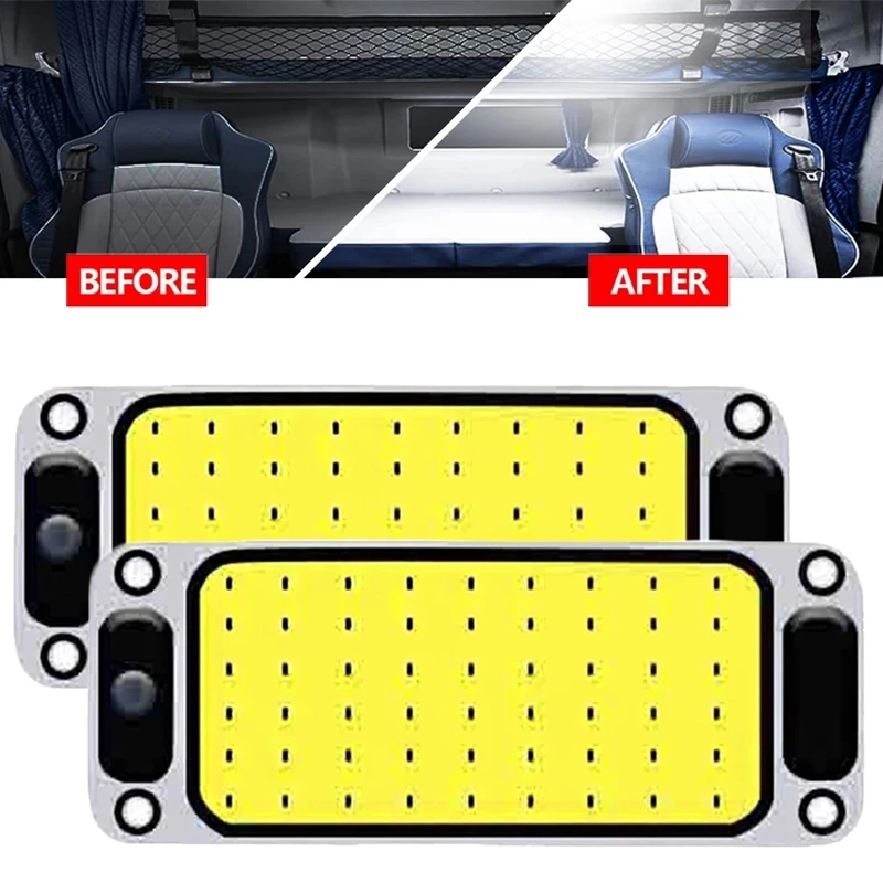 

1 шт. 12/24 В 54/87 светодиодов COB автомобильный светильник для чтения Универсальный купол автомобиля грузовика лампа для чтения интерьера высок...