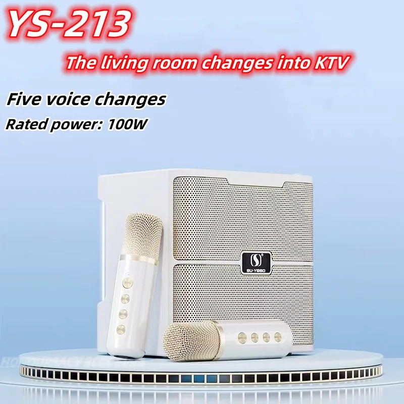 

YS-213 100W High-Power Home KTV Wireless Bluetooth Speaker Microphone Speaker Sll-in-One Portable Dual Microphone Socket Home Pa