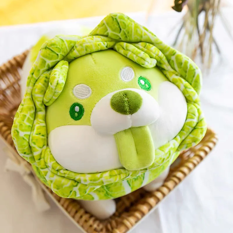 26CM Cabbage Shiba Inu Dog Cute Vegetable Fairy Anime Plush Toy Fluffy Stuffed Plant Soft Doll Kawaii Pillow Baby Kids Toys Gift - купить по