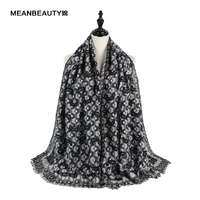 autumn and winter new satin scarf lace dot print warm shawl european and american fashion all match scarf