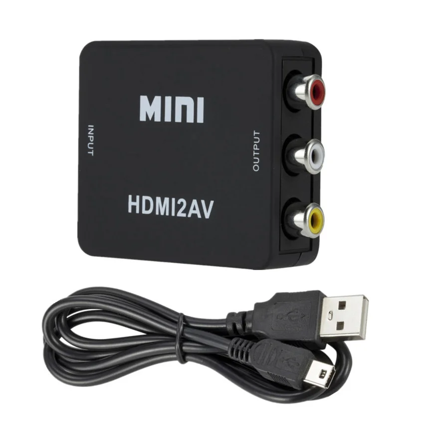 Преобразователь Mini RCA-VGA видеоконвертер с HDMI-совместимым RCA AV на HDMI для ПК