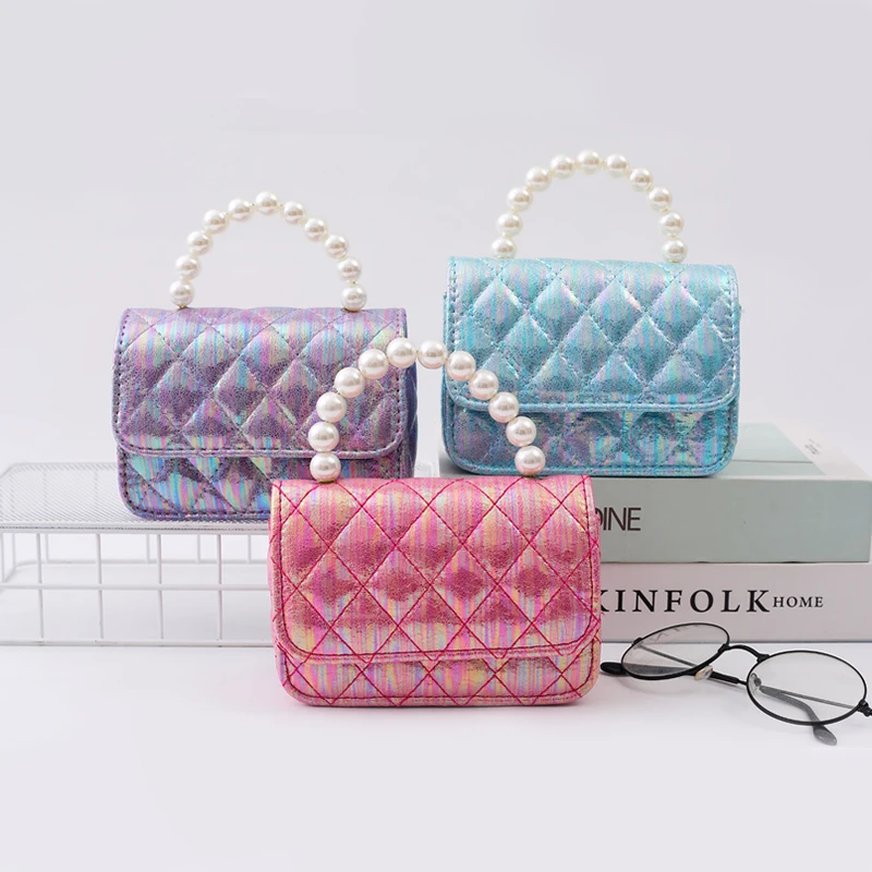 Маленькая сумка для девочек аксессуаров модная с жемчугом Корейская версия