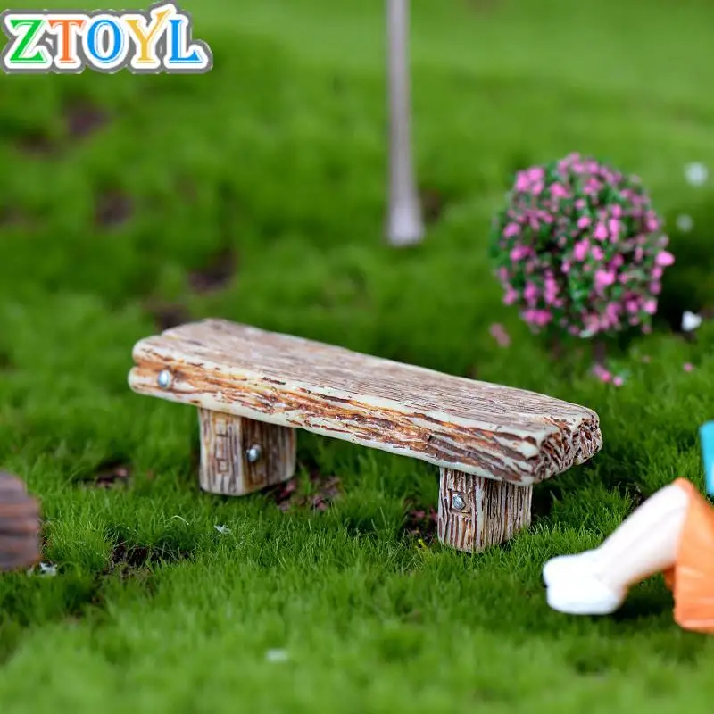 

Miniature resin wooden stool Furniture Fairy Garden Ornament Crafts Modern Landscape Toys Courtyard Decoration for Dollhouse