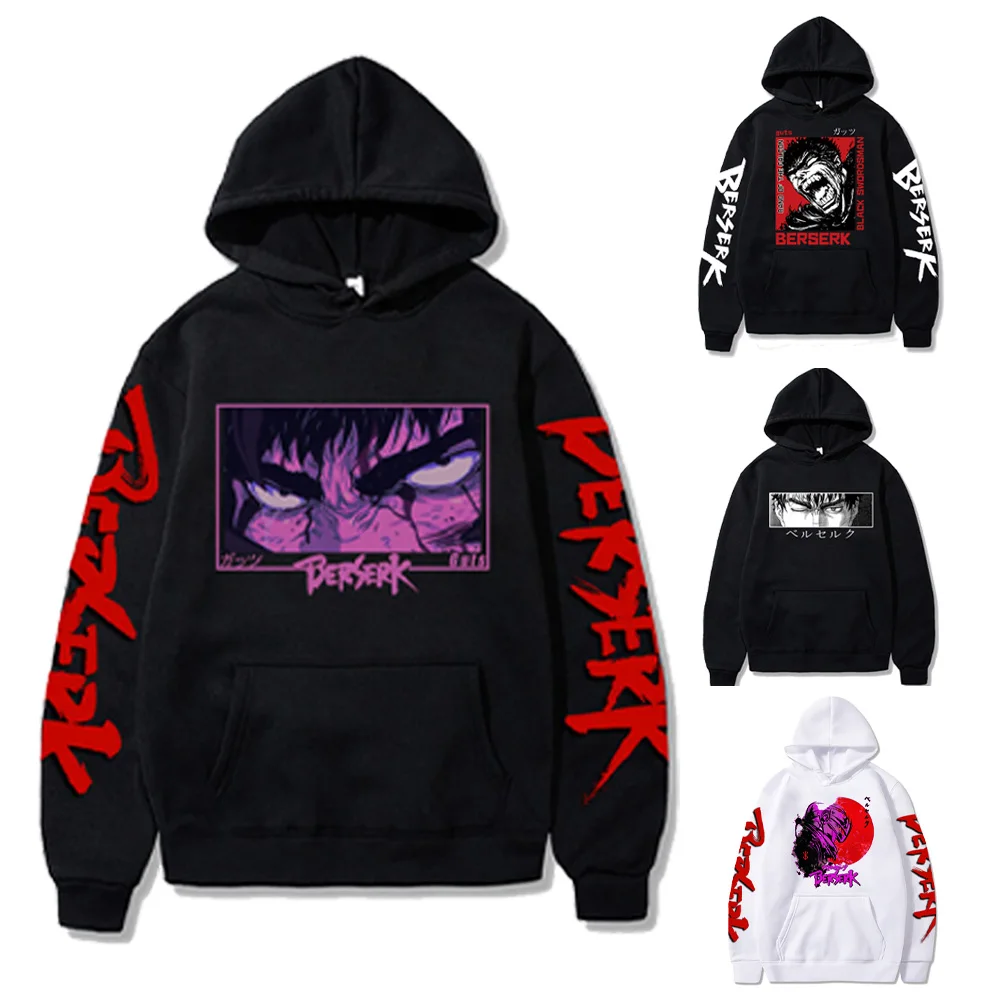 

Manga Berserk Hoodie Japanese Anime Guts Eyes Printing Hoodies Harajuku Casual Sweatshirt Oversized Y2k Men's Clothing Unisex