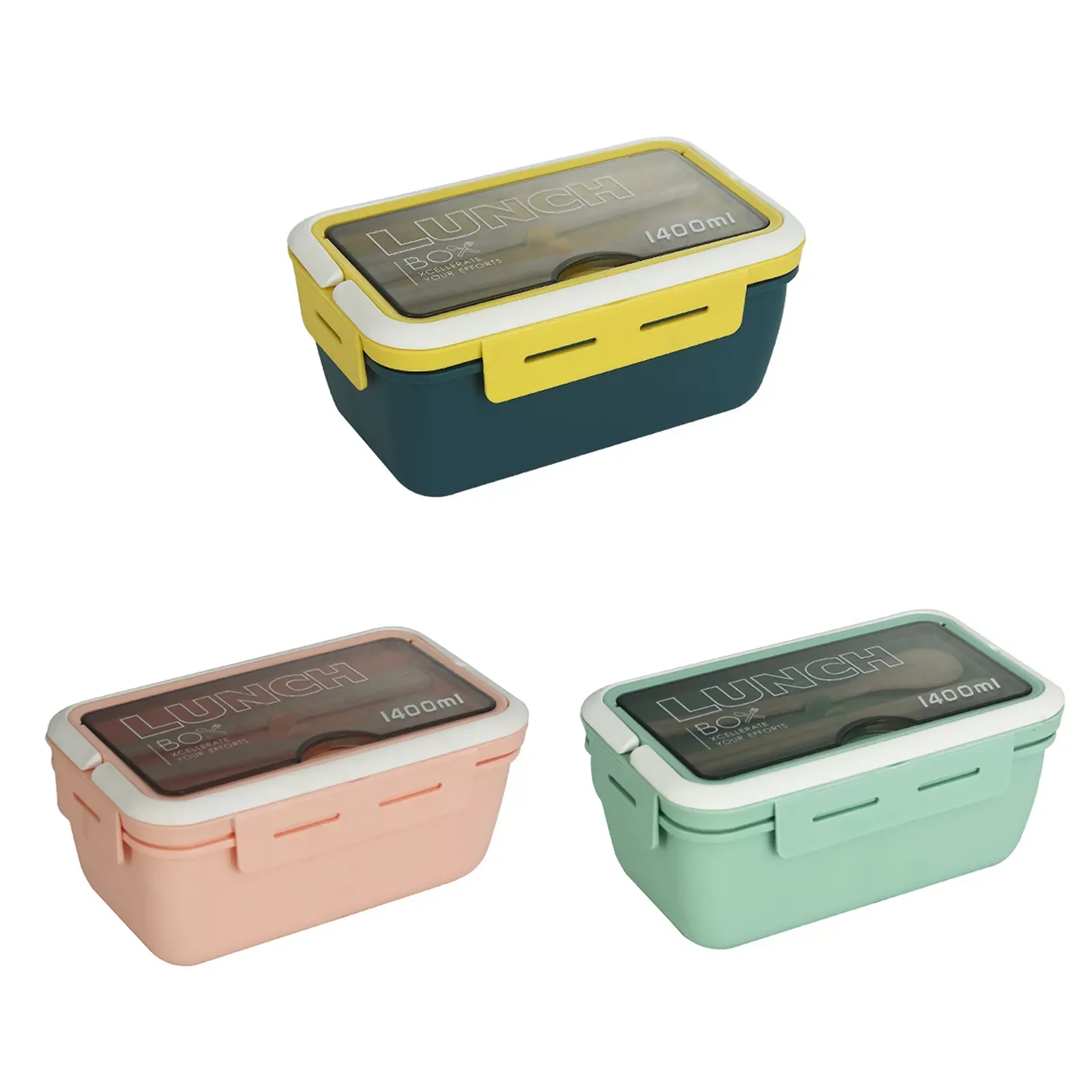 

NEW2023 Plastic Lunch Container With Cutlery Lunch Box and Handle for Storing Kids Snacks Takeout Leftovers
