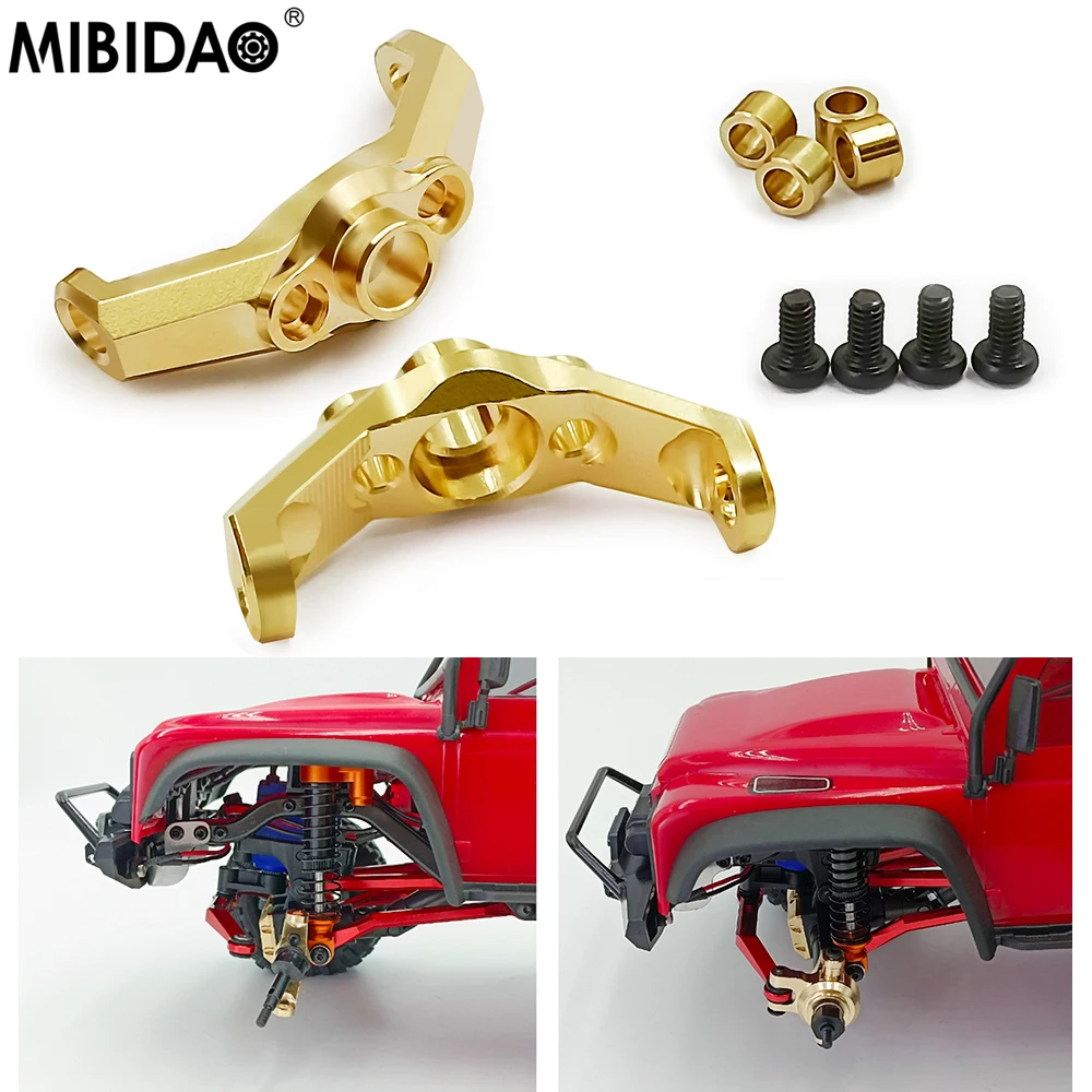 

MIBIDAO 2Pcs Caster Blocks Protal Drive C Hub Carrier Brass Counterweight For 1/18 TRX-4M Bronco Defender RC Crawler Car