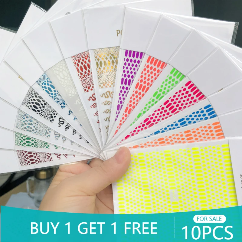 

10PCS New 3D Three-dimensional Multicolor Nail Slider Snake Print Leopard Nail Nail Applique Nail Decoration High-end Nail Art