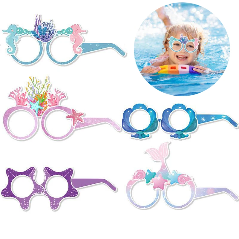 

6pcs Little Mermaid Party Favors kids Glasses Toy Girls Mermaid Birthday Party Gift Decor Baby Shower Under The Sea Party Decor