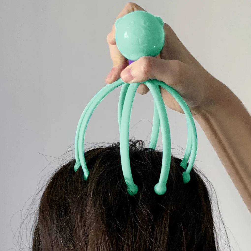 

Massager Hand-Held Head Massage Tool Portable Steel Ball Scalp Massager Home Body Care Color Random