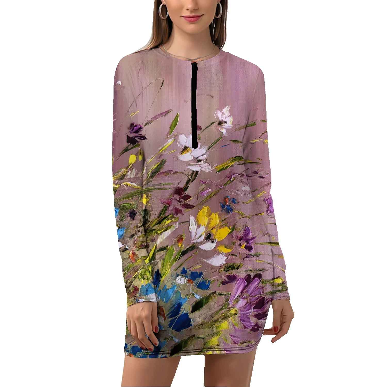 

Женская облегающая юбка с 3D рисунком милого кота русалки, Повседневная Уличная одежда с длинными рукавами и V-образным вырезом для весны и о...