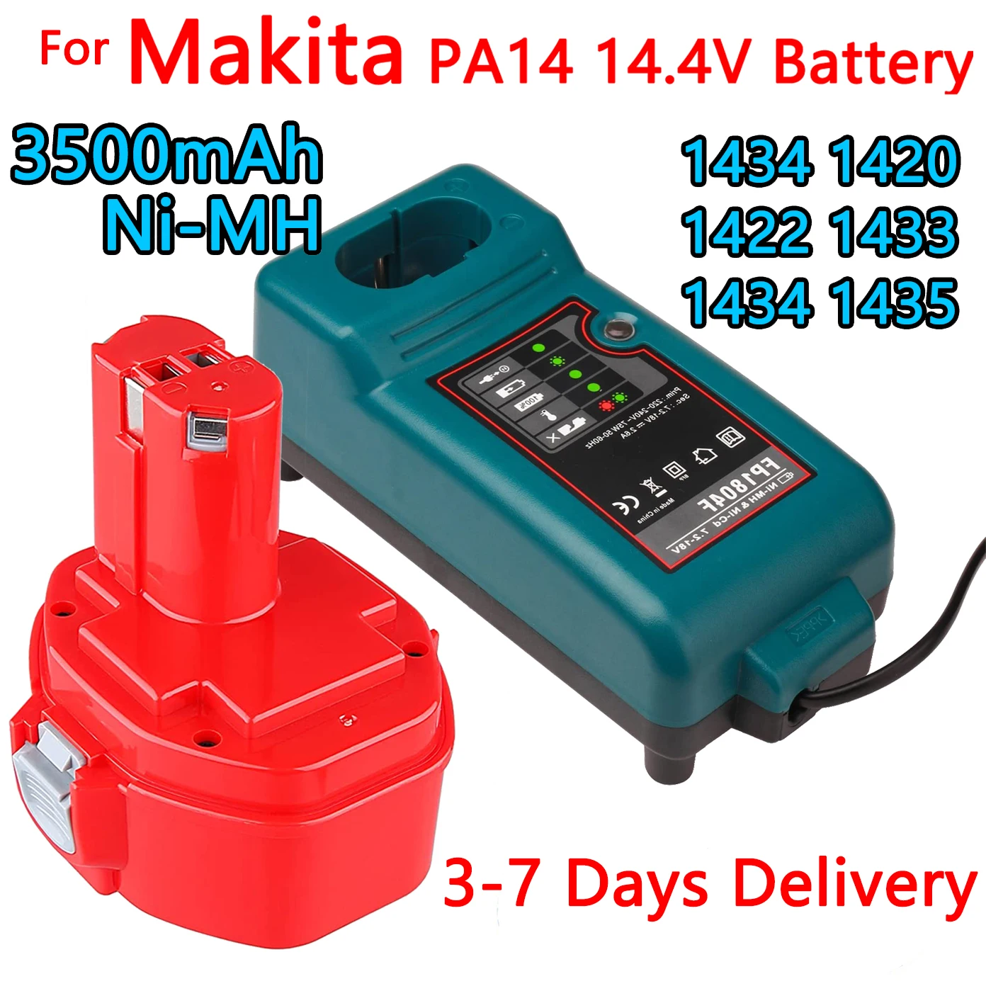 

For Makita 14.4V Battery 3500mAh Ni-MH Battery Power Tools Bateria PA14 1422 1433 1420 192600-1 6281D 6280D 6337D Rechargeable