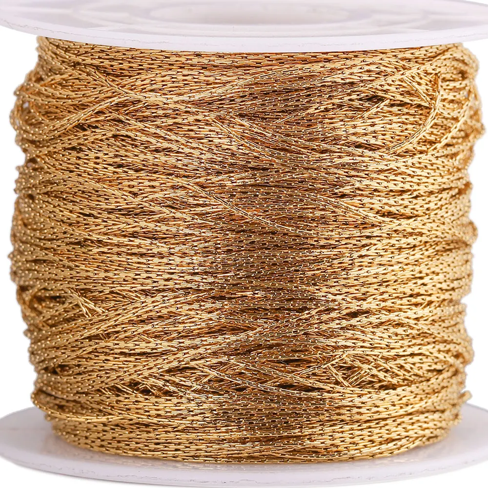 2m/lot 0.5mm Stainless Steel Tiny Cable Gold Chain Rope Chains for Diy Jewelry Making Supplies Necklace Earring Items Wholesale