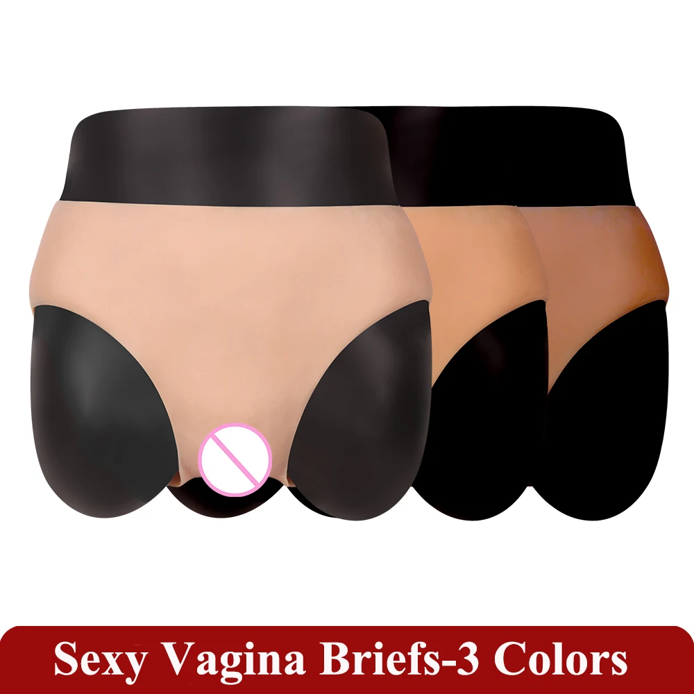 KOOMIHO Crossdresser Panties Silicone Penetratable Vagina Boxer Briefs Men Thong be Feminine Transgender Shemale Drag Queen 1G