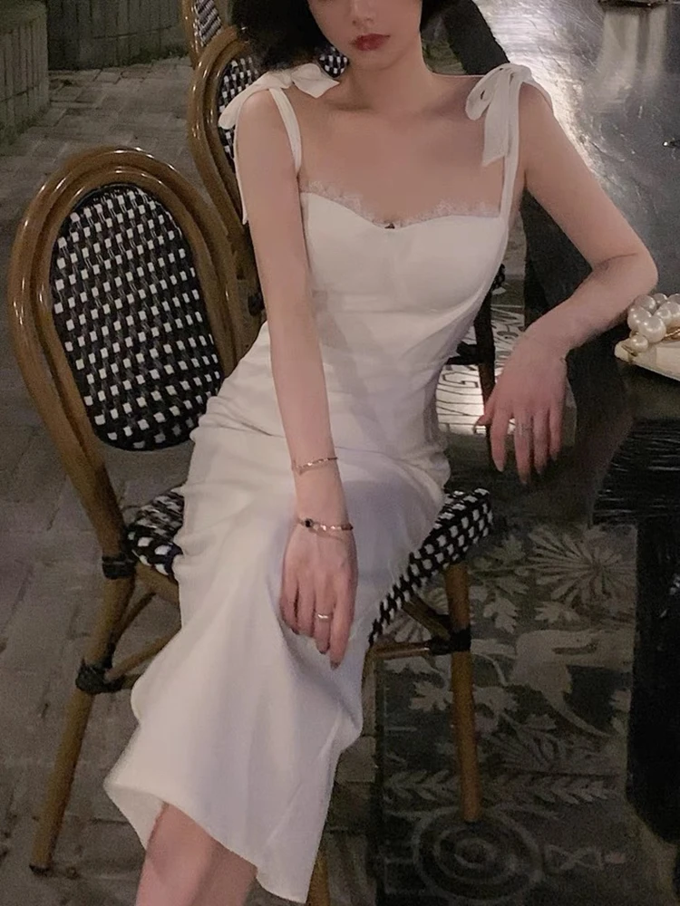 

Women's Elegant White Bodycon Dress, Lady's Sexy Spaghetti Strap, Evening Party Clothes, New, Summer