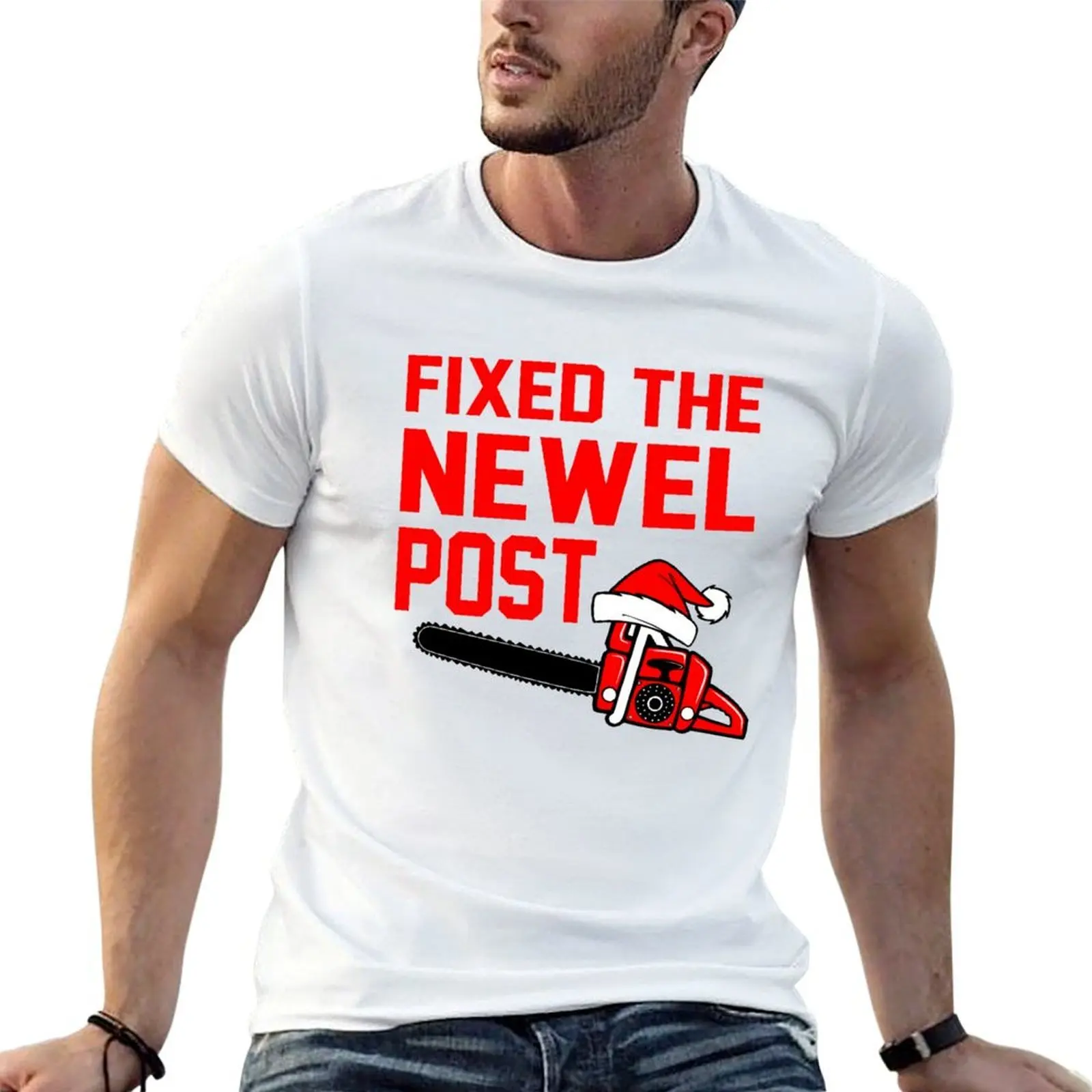 Фото Christmas - Футболка Newel Post T-Shirt Basic Simple Casual с короткими рукавами №1