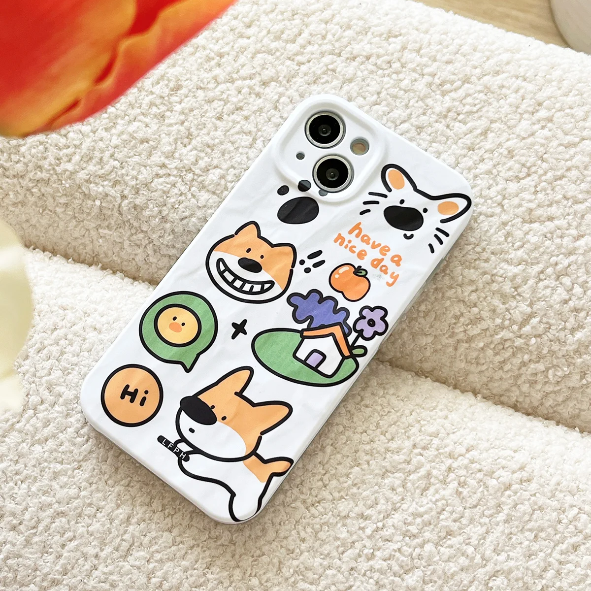 

Animal Shiba Inu Cute Doodle Phone Case for IPhone11 12 13 14 Pro Max Pleats Full coverage