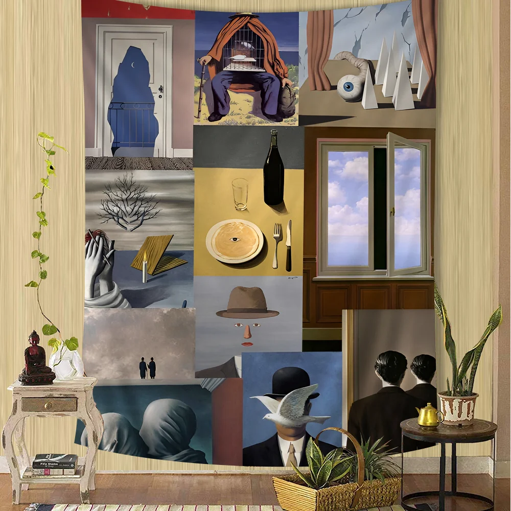 Милая художественная живопись Рене Магритт DIY Настенный гобелен Искусство