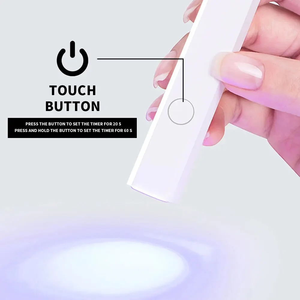 Миниатюрная перезаряжаемая Сушилка для ногтей портативный фонарик УФ-лампа