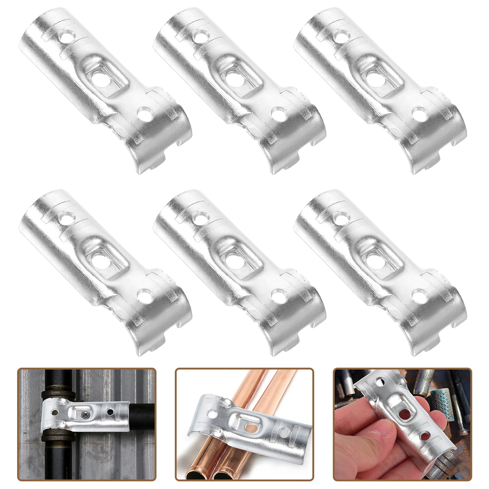 

6pcs Fence Rail T Clamps Panel Pipe Clamps Carbon Steel End Rail Clamps Pipe Clamps