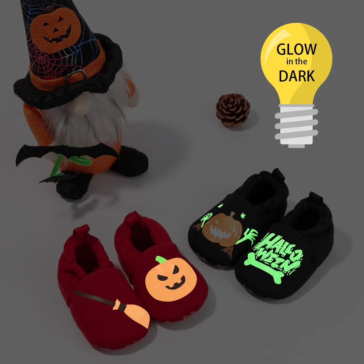 

Halloween Luminous Toddler Shoes Newborn Baby Boy Girl Crib Shoes Soft Sole Anti Slip First Walkers 0-18Months
