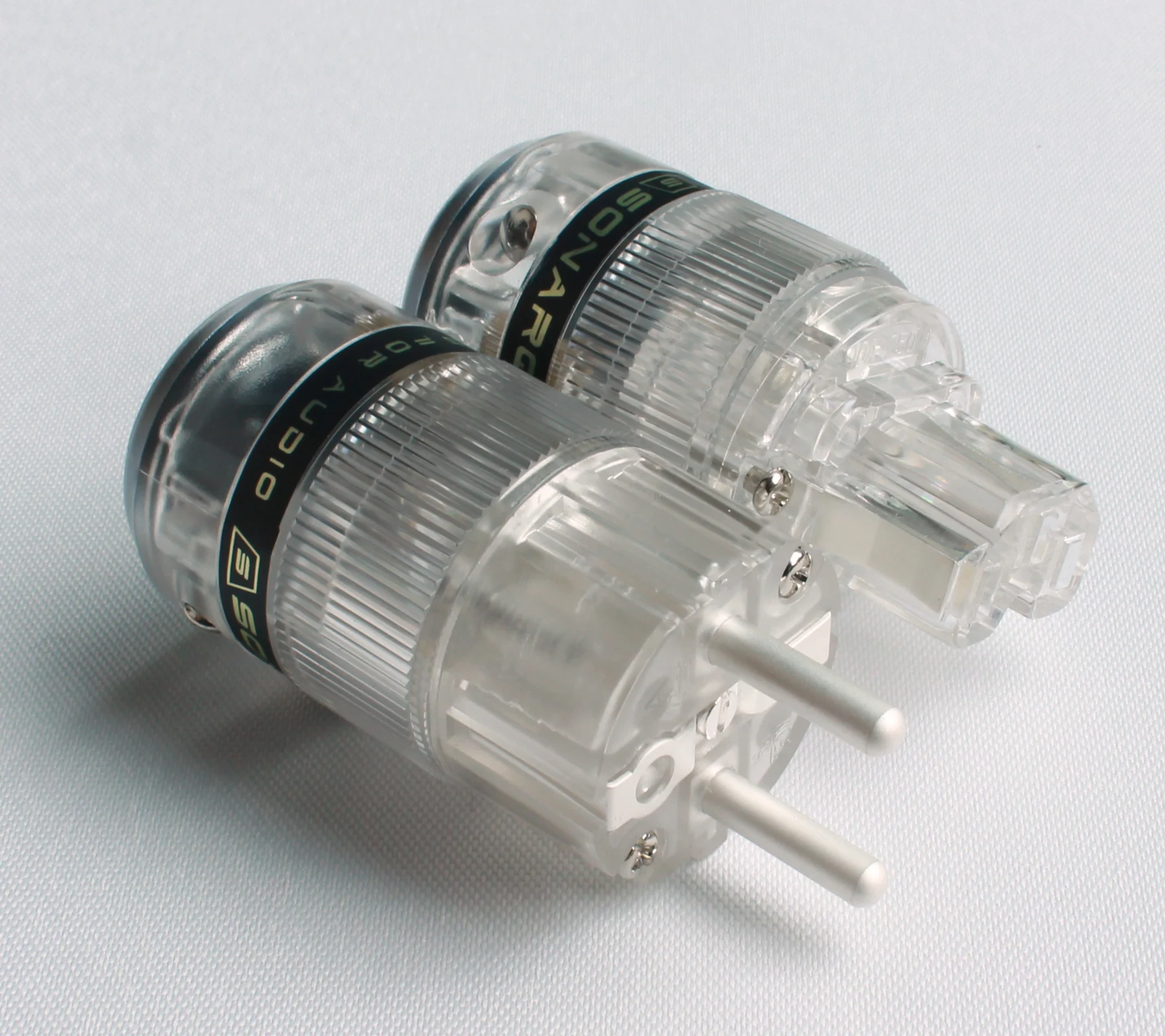 Разъем питания SONARQUEST ЕС серебристый ST-AgE(T) + ST-AgC(T) Schuko штекер и гнездо IEC