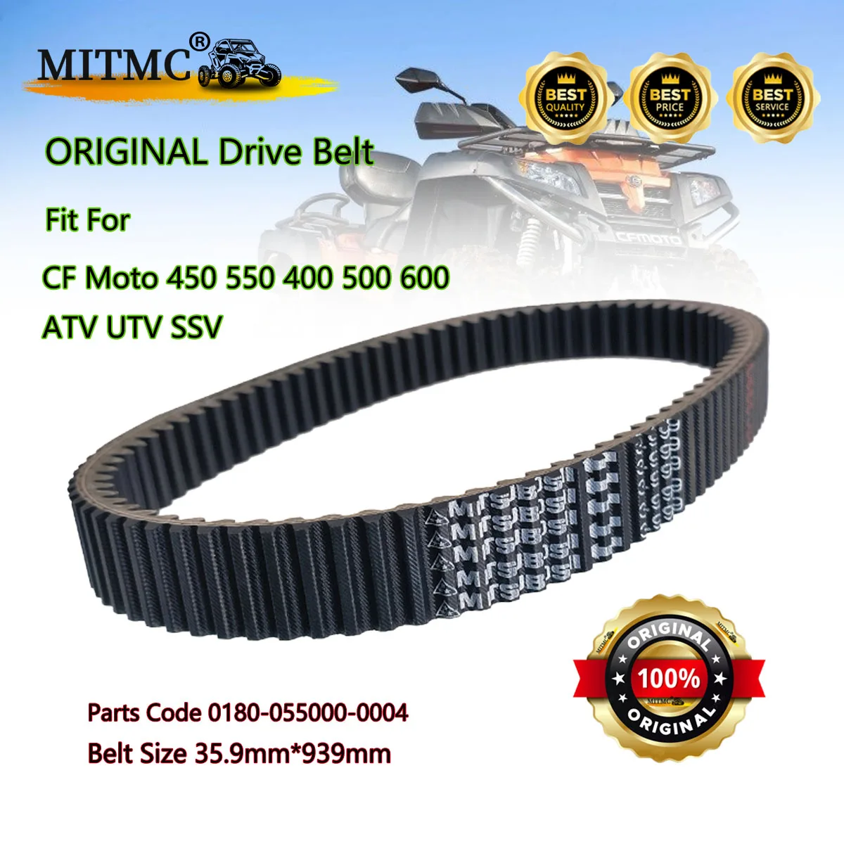 

ОРИГИНАЛЬНЫЙ РЕМЕНЬ Mitsubishi CVT для CF CF400 450 500 550 600 ATV UTV SSV 0180-055000-0004 РАЗМЕР 35,9*939