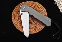 outdoor titanium alloy tactical folding knife s35vn blade stone washing high quality camping security defense pocket knives