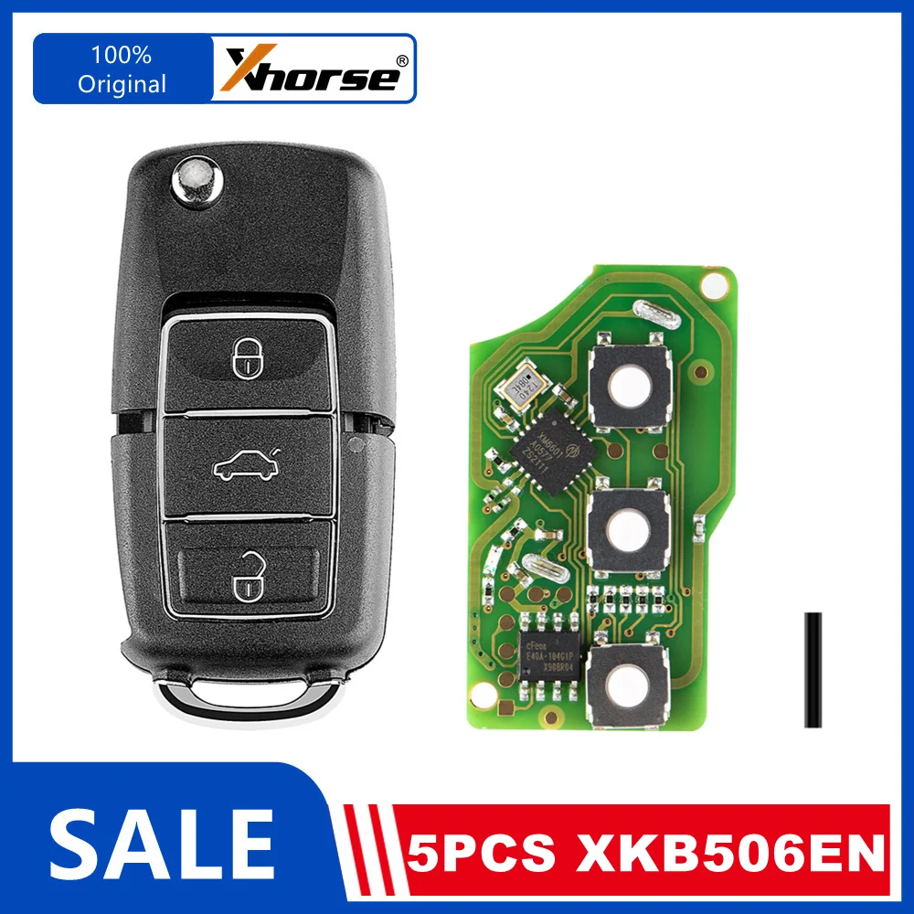 

5 шт. XHORSE XKB506EN B5 Флип 3 кнопки Серия XK Проводной дистанционный ключ Экстремальный черный