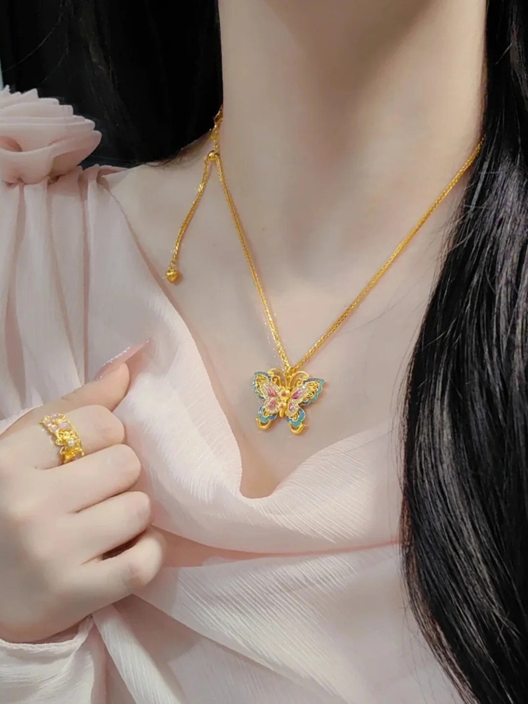 Новый китайский сле древняя эмаль цвет горящего синего золота шелковый