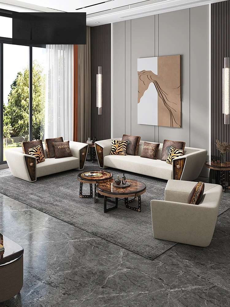 

Итальянский Роскошный Матовый тканевый диван, легкая Роскошная гостиная, большая вилла-бунгало, Большой Диван