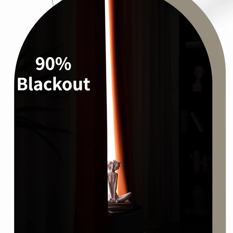 Французские шторы «Blackout Luxury» для гостиной, спальни, элегантное украшение окон, дверей и кухни, с оранжевыми и бежевыми принтами и стежкой.