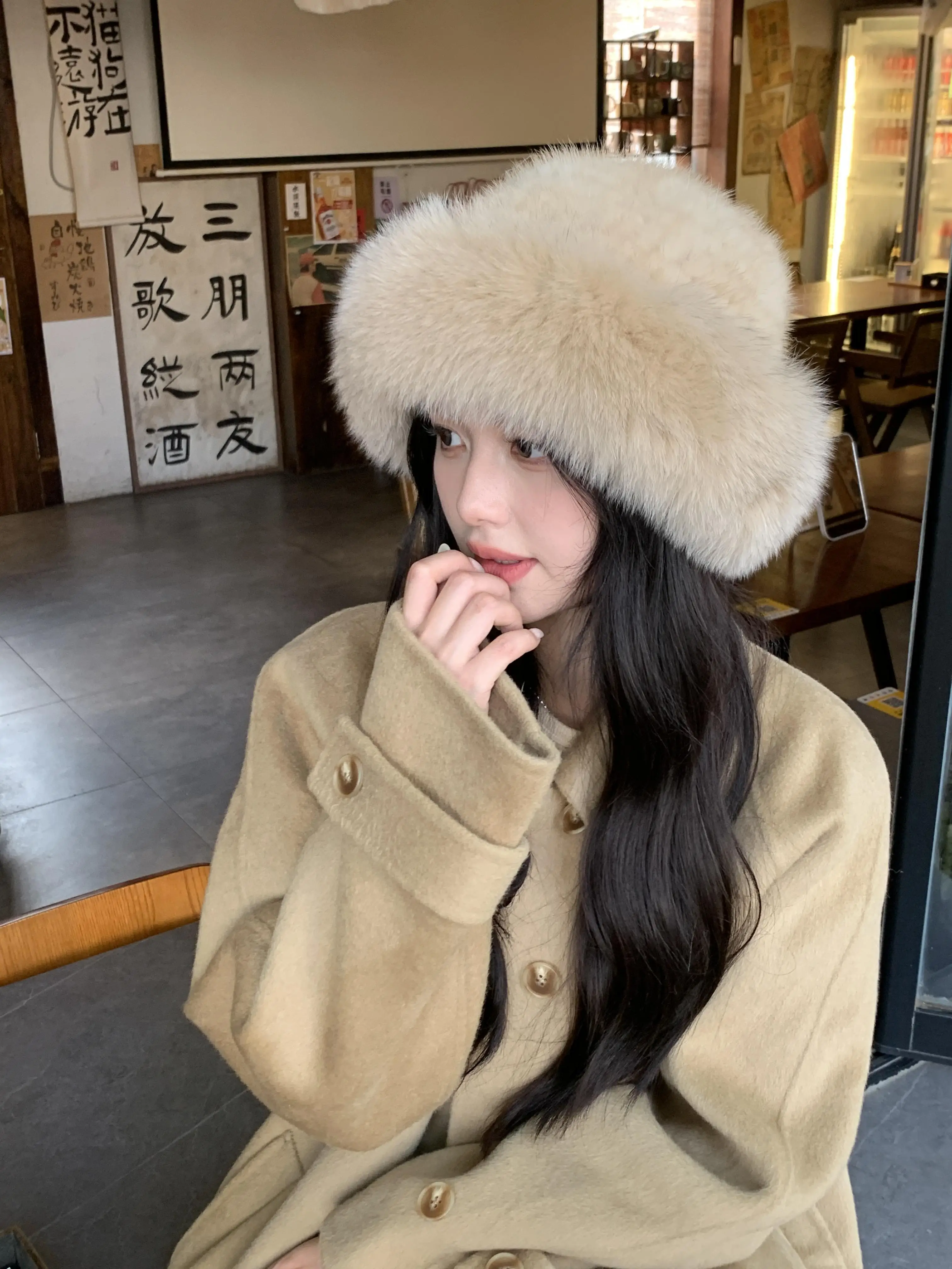 Mink Fur Hat Women Autumn and Winter Fox Fisherman Skin Straw Fashion Warm Basin