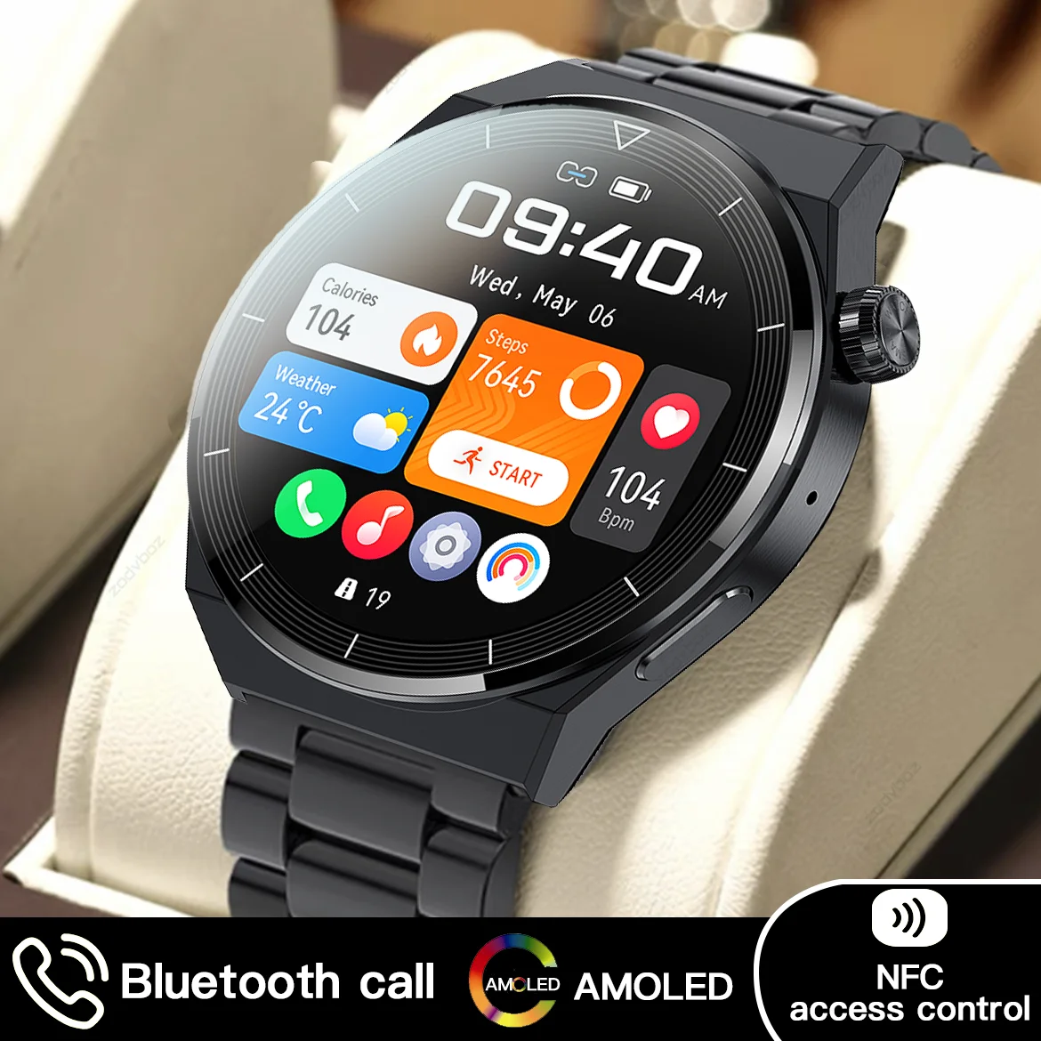 

ZODVBOZ New AMOLED Smart Watch GT3 Pro Custom Dial Answer Call Wireless Charging Sport Fitness Tracker Men Waterproof Smartwatch