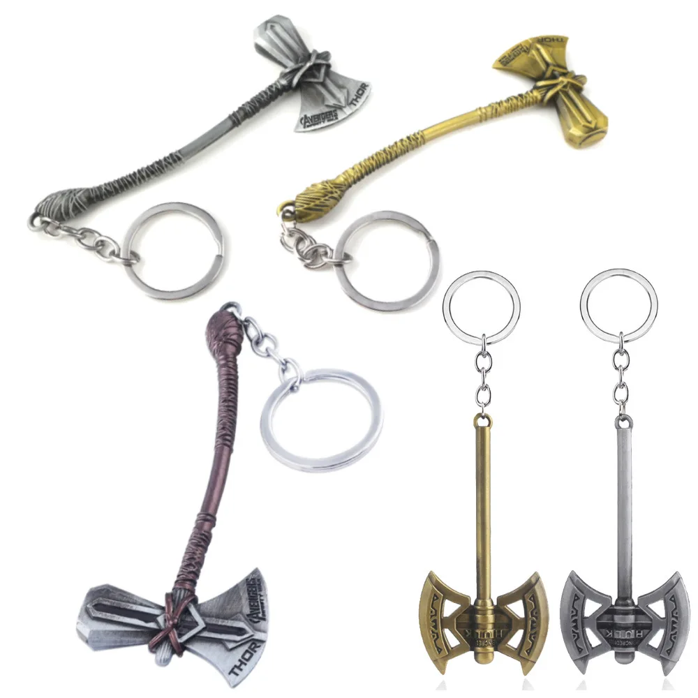 

Marvel Avengers Thor Ax Keychain Metal Keyring Weapon Keychains for Men Car Key Rings Women Bag Pendant Jewelry Fans Gift