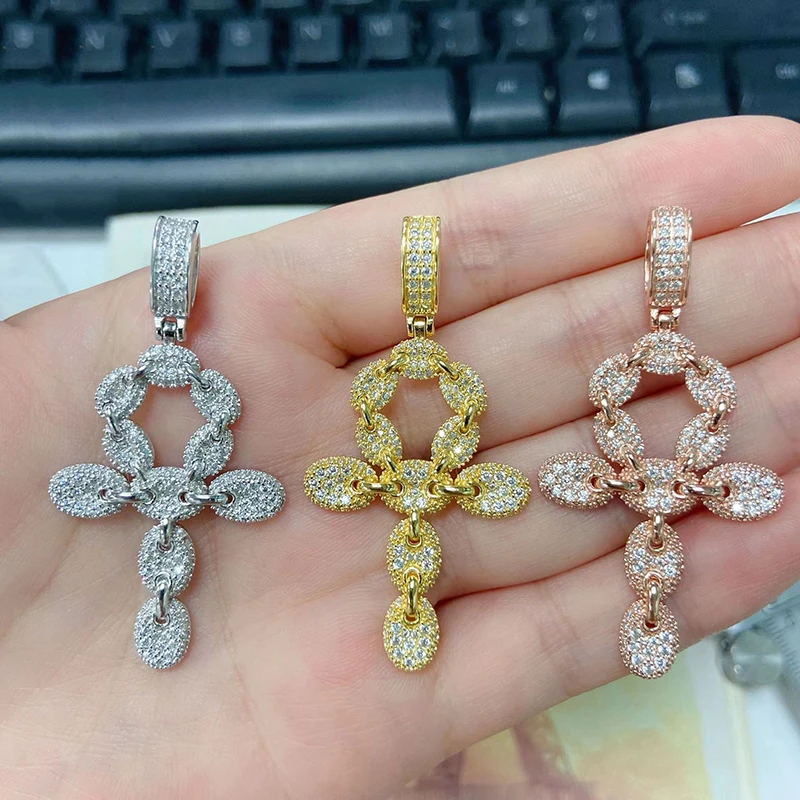 Iced Moissanite Cross Pendant Women Men 925 Sterling Silver Moissanita Diamond Pendant Ins Hiphop Jewelry Collares Pass Tester