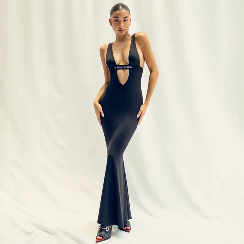 

Dress Ladies 2023 Summer Bikini Beachwear Beach Cover Up Women New Leisure Pure Color Embroidery Letters Neck Backless Solid