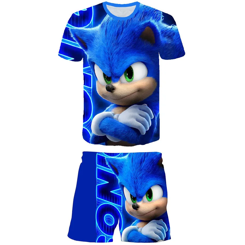 

Children Sonic 3D T Shirt Baby Girls Clothes Set Summer Cute Boys Girls Kids Fashion Super Sonic 4 5 6 7 8 9 10 -14 Year Outfits