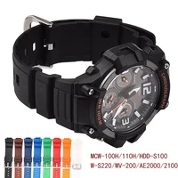 resin strap for casio mcw 100h110hw s220hdd s100 wv 200ae 20002100 tpu silicone sport waterproof wrist bracelet watch band
