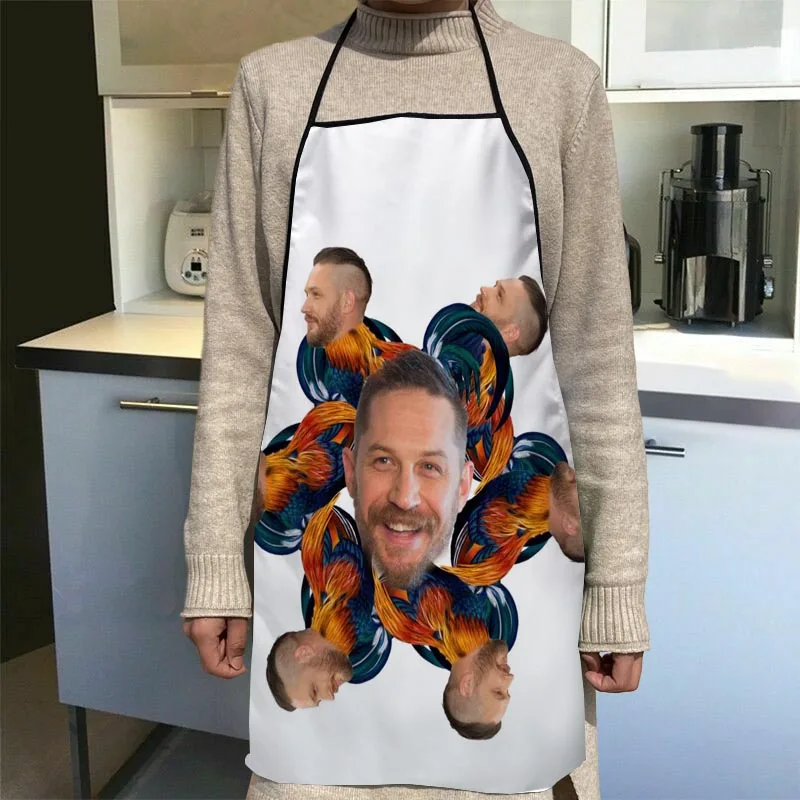 

Tom Hardy Apron Dinner Party Cooking Apron Adult Baking Accessories Waterproof Fabric Printed Cleaning Tools 1014