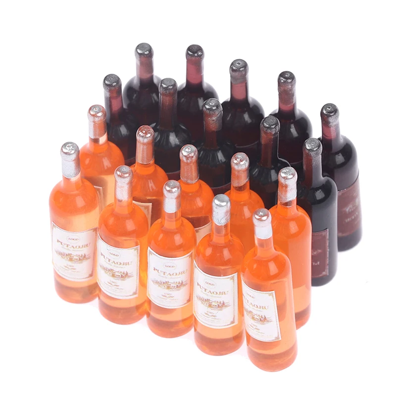 

10Pcs 1/12 Dollhouse Mini Wine Bottle Sparkling Water Set Dollhouse Simulation Drinks Model Toys Dollhouse Decor Accessories