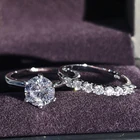 Женское кольцо из серебра 925 пробы, с фианитом