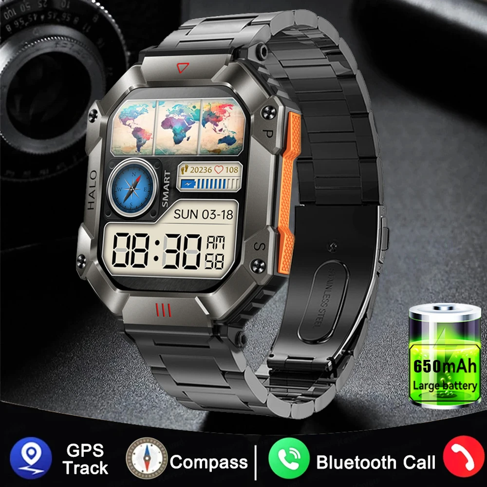 

2023 New Men's Smart Watch Compass GPS Movement Track Weather AI Voice Assistant 100+ Sports Modes Outdoor Adventure SmartWatch